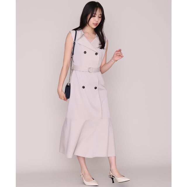 2026秋冬新作 ビッグカラートレンチノースリワンピース MM637411 （BEIGE）