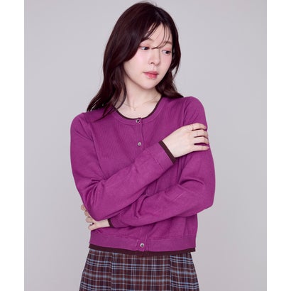ミッシュマッシュ MISCH MASCH 2026秋冬新作 ベーシックレイヤードカーディガン MM638406 （PURPLE）｜詳細画像