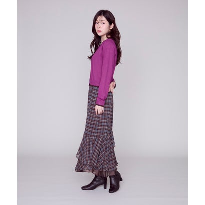 ミッシュマッシュ MISCH MASCH 2026秋冬新作 ベーシックレイヤードカーディガン MM638406 （PURPLE）｜詳細画像