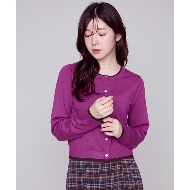2026秋冬新作 ベーシックレイヤードカーディガン MM638406 （PURPLE）