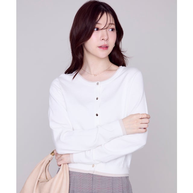 2026秋冬新作 ベーシックレイヤードカーディガン MM638406 （WHITE）