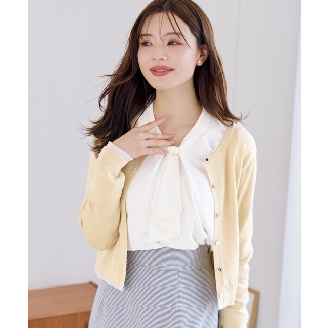 2026秋冬新作 ベーシックレイヤードカーディガン MM638406 （YELLOW）