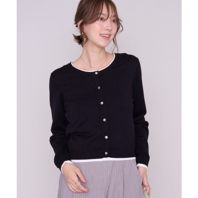 2026秋冬新作 ベーシックレイヤードカーディガン MM638406 （BLACK）