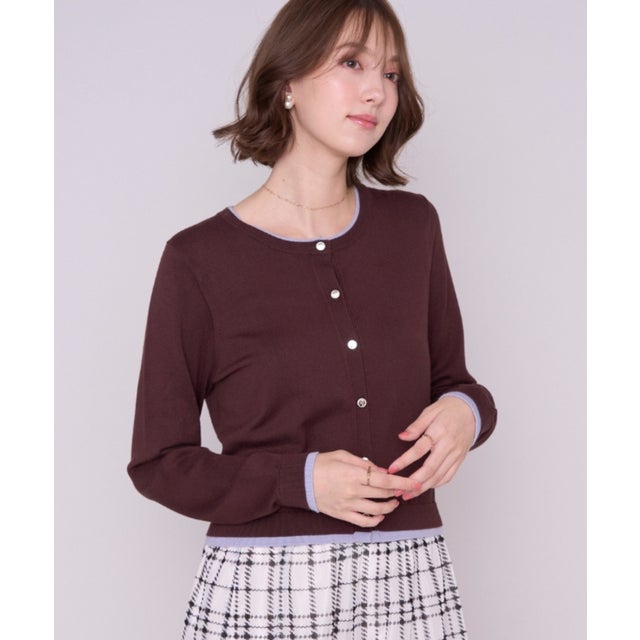 2026秋冬新作 ベーシックレイヤードカーディガン MM638406 （BROWN）
