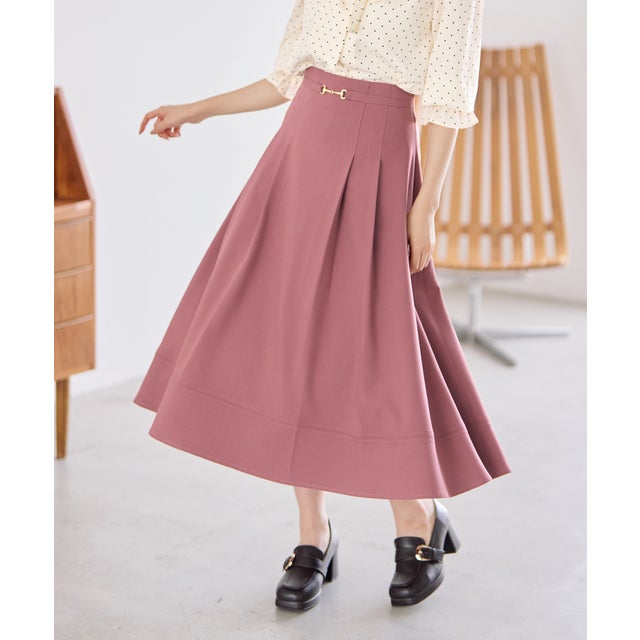 2026秋冬新作 ビットベルトタックフレアスカート MM637210 （PINK）