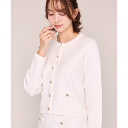 ミッシュマッシュ MISCH MASCH 2026秋冬新作 クリスタルラメニットジャケット MM648503 （WHITE）｜詳細画像