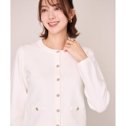 ミッシュマッシュ MISCH MASCH 2026秋冬新作 クリスタルラメニットジャケット MM648503 （WHITE）｜詳細画像