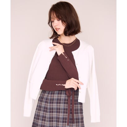 ミッシュマッシュ MISCH MASCH 2026秋冬新作 クリスタルラメニットジャケット MM648503 （WHITE）｜詳細画像
