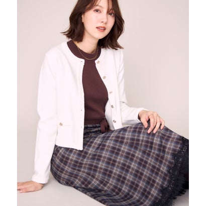 ミッシュマッシュ MISCH MASCH 2026秋冬新作 クリスタルラメニットジャケット MM648503 （WHITE）｜詳細画像