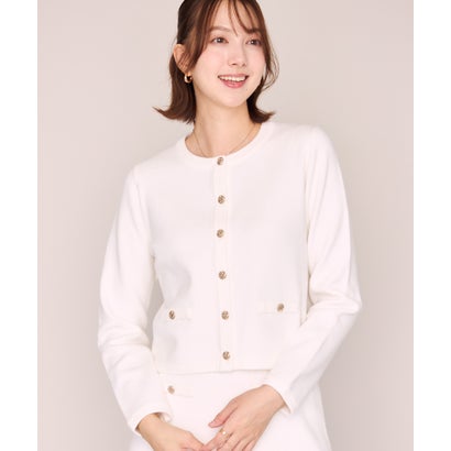 ミッシュマッシュ MISCH MASCH 2026秋冬新作 クリスタルラメニットジャケット MM648503 （WHITE）｜詳細画像