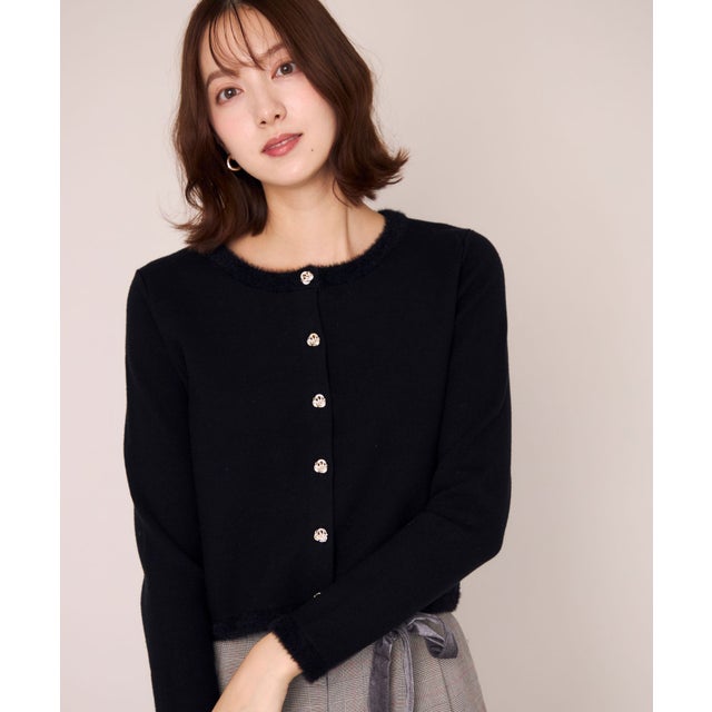 2026秋冬新作 ファートリミングニットジャケット MM648502 （BLACK）