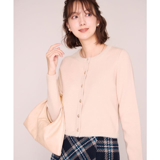 2026秋冬新作 ファートリミングニットジャケット MM648502 （BEIGE）
