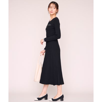 ミッシュマッシュ MISCH MASCH 2026秋冬新作 レイヤード配色ニットワンピース MM647403 （BLACK）｜詳細画像