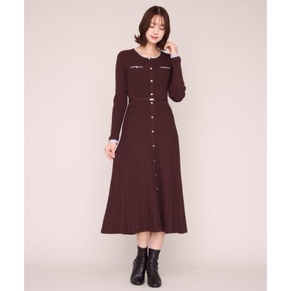ミッシュマッシュ MISCH MASCH 2026秋冬新作 レイヤード配色ニットワンピース MM647403 （BROWN）｜詳細画像