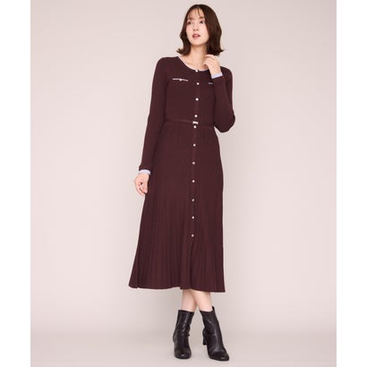 ミッシュマッシュ MISCH MASCH 2026秋冬新作 レイヤード配色ニットワンピース MM647403 （BROWN）｜詳細画像