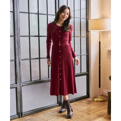 ミッシュマッシュ MISCH MASCH 2026秋冬新作 レイヤード配色ニットワンピース MM647403 （RED）｜詳細画像