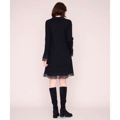 ミッシュマッシュ MISCH MASCH 2026秋冬新作 襟付きレーストリムミニニットワンピース MM647404 （BLACK）｜詳細画像