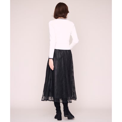 ミッシュマッシュ MISCH MASCH 2026秋冬新作 ラメ刺繍パイピングチュールスカート MM647206 （BLACK）｜詳細画像