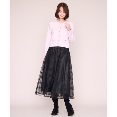 ミッシュマッシュ MISCH MASCH 2026秋冬新作 ラメ刺繍パイピングチュールスカート MM647206 （BLACK）｜詳細画像