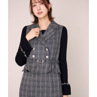 ミッシュマッシュ MISCH MASCH 2026秋冬新作 チェック柄ペプラムテーラージャンスカ MM647412 （BLACK）｜詳細画像