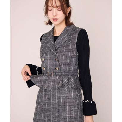 ミッシュマッシュ MISCH MASCH 2026秋冬新作 チェック柄ペプラムテーラージャンスカ MM647412 （BLACK）｜詳細画像
