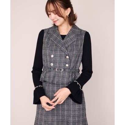 ミッシュマッシュ MISCH MASCH 2026秋冬新作 チェック柄ペプラムテーラージャンスカ MM647412 （BLACK）｜詳細画像
