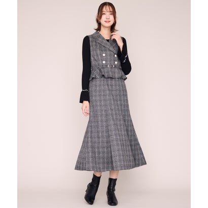 ミッシュマッシュ MISCH MASCH 2026秋冬新作 チェック柄ペプラムテーラージャンスカ MM647412 （BLACK）｜詳細画像