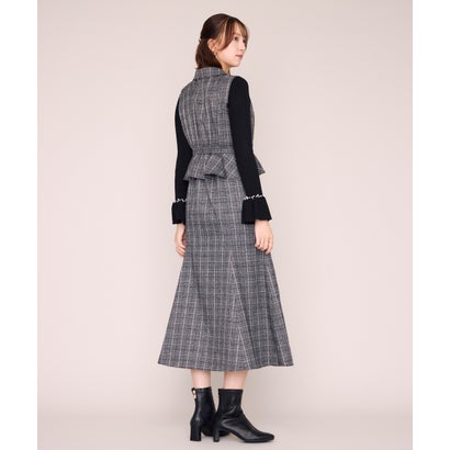 ミッシュマッシュ MISCH MASCH 2026秋冬新作 チェック柄ペプラムテーラージャンスカ MM647412 （BLACK）｜詳細画像