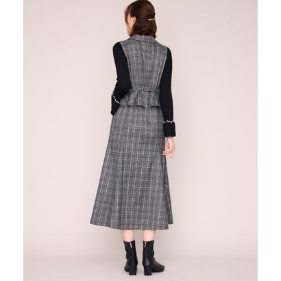 ミッシュマッシュ MISCH MASCH 2026秋冬新作 チェック柄ペプラムテーラージャンスカ MM647412 （BLACK）｜詳細画像