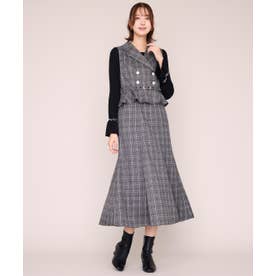 2026秋冬新作 チェック柄ペプラムテーラージャンスカ MM647412 （BLACK）