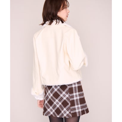 ミッシュマッシュ MISCH MASCH 2026秋冬新作 ファー付き合皮・スエードライダースジャケット MM648609 （IVORY）｜詳細画像