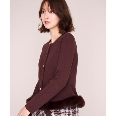 2026秋冬新作 裾ファートリムペプラムニット MM648409 （BROWN）｜詳細画像