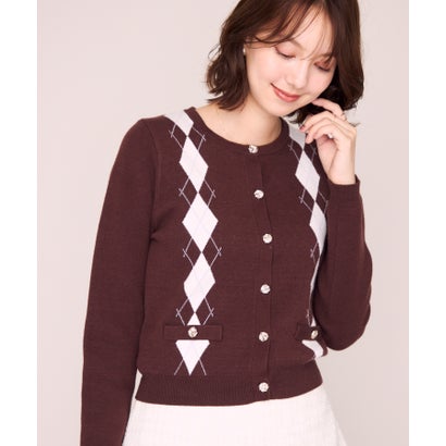 ミッシュマッシュ MISCH MASCH 2026秋冬新作 チェックアーガイル柄アソートカーディガン MM648407 （BROWN）｜詳細画像