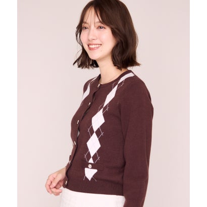 ミッシュマッシュ MISCH MASCH 2026秋冬新作 チェックアーガイル柄アソートカーディガン MM648407 （BROWN）｜詳細画像