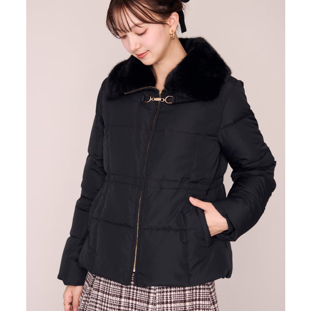 2026秋冬新作 ビット付きファー襟ミドルダウン MM648604 （BLACK）