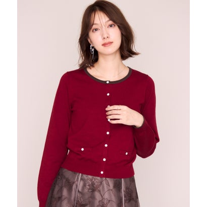 ミッシュマッシュ MISCH MASCH 2026秋冬新作 ベーシックビジューアソート配色カーディガン MM648406 （RED）｜詳細画像