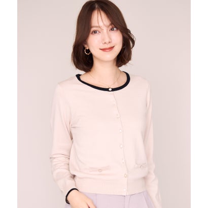 ミッシュマッシュ MISCH MASCH 2026秋冬新作 ベーシックビジューアソート配色カーディガン MM648406 （BEIGE）｜詳細画像