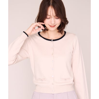 ミッシュマッシュ MISCH MASCH 2026秋冬新作 ベーシックビジューアソート配色カーディガン MM648406 （BEIGE）｜詳細画像