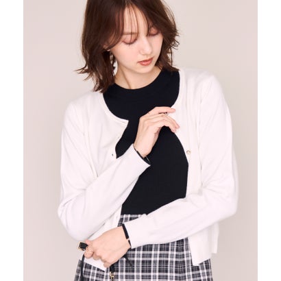 ミッシュマッシュ MISCH MASCH 2026秋冬新作 ベーシックビジューアソート配色カーディガン MM648406 （WHITE）｜詳細画像
