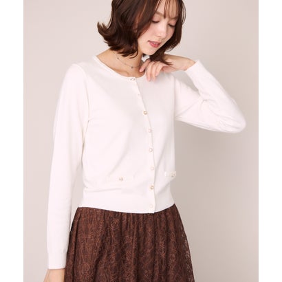 ミッシュマッシュ MISCH MASCH 2026秋冬新作 ベーシックビジューアソート配色カーディガン MM648406 （WHITE）｜詳細画像