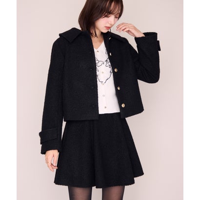 ミッシュマッシュ MISCH MASCH 2026秋冬新作 ブークレーショートコート MM648611 （BLACK）｜詳細画像