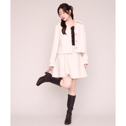 ミッシュマッシュ MISCH MASCH 2026秋冬新作 ブークレーショートコート MM648611 （WHITE）｜詳細画像