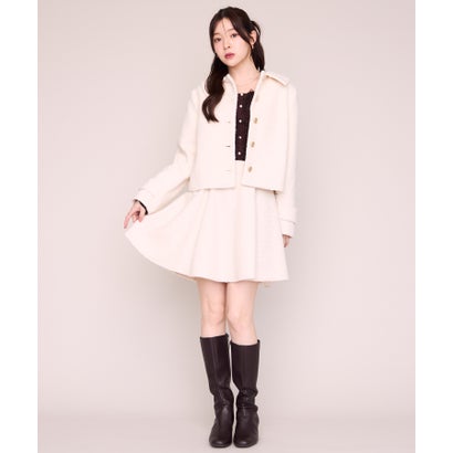 ミッシュマッシュ MISCH MASCH 2026秋冬新作 ブークレーショートコート MM648611 （WHITE）｜詳細画像