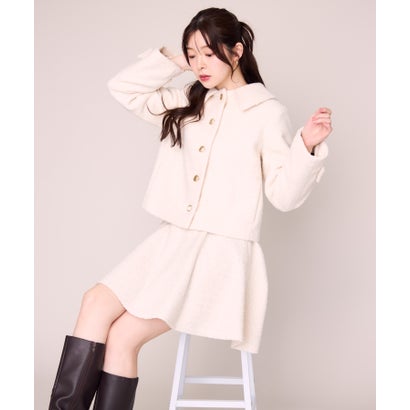 ミッシュマッシュ MISCH MASCH 2026秋冬新作 ブークレーショートコート MM648611 （WHITE）｜詳細画像