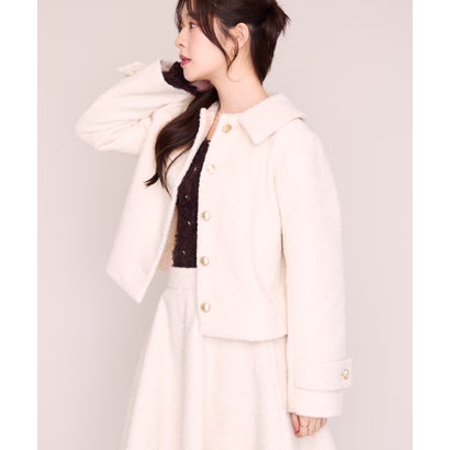 ミッシュマッシュ MISCH MASCH 2026秋冬新作 ブークレーショートコート MM648611 （WHITE）｜詳細画像