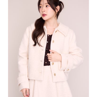 ミッシュマッシュ MISCH MASCH 2026秋冬新作 ブークレーショートコート MM648611 （WHITE）｜詳細画像