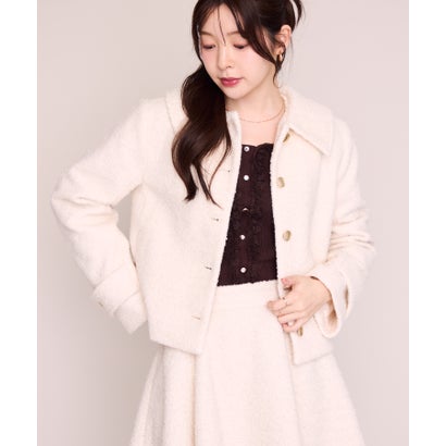 ミッシュマッシュ MISCH MASCH 2026秋冬新作 ブークレーショートコート MM648611 （WHITE）｜詳細画像