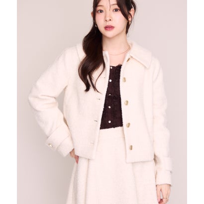 ミッシュマッシュ MISCH MASCH 2026秋冬新作 ブークレーショートコート MM648611 （WHITE）｜詳細画像