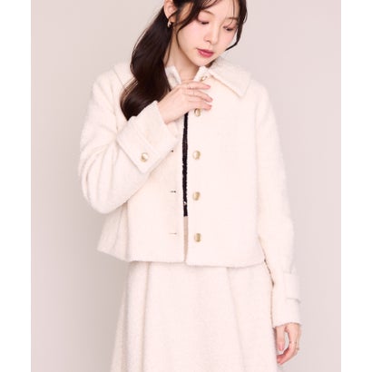 ミッシュマッシュ MISCH MASCH 2026秋冬新作 ブークレーショートコート MM648611 （WHITE）｜詳細画像