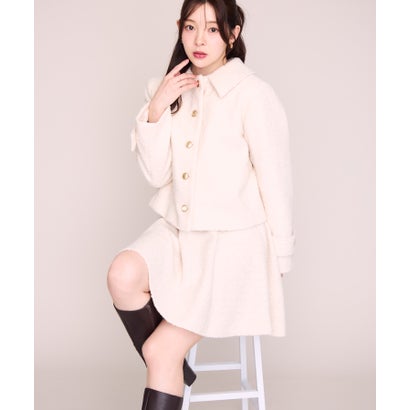 ミッシュマッシュ MISCH MASCH 2026秋冬新作 ブークレーショートコート MM648611 （WHITE）｜詳細画像
